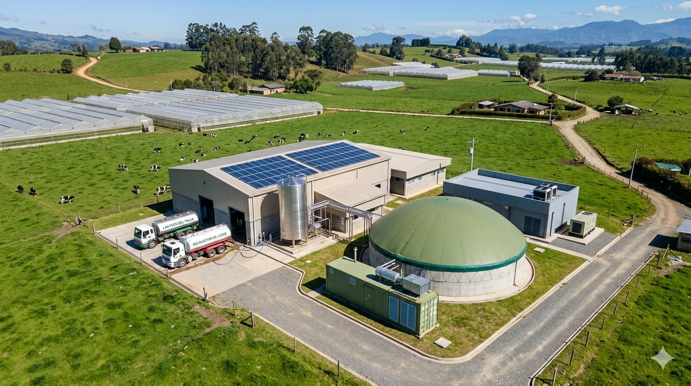 Planta conceptual de biogás integrada a una operación agroindustrial en Colombia